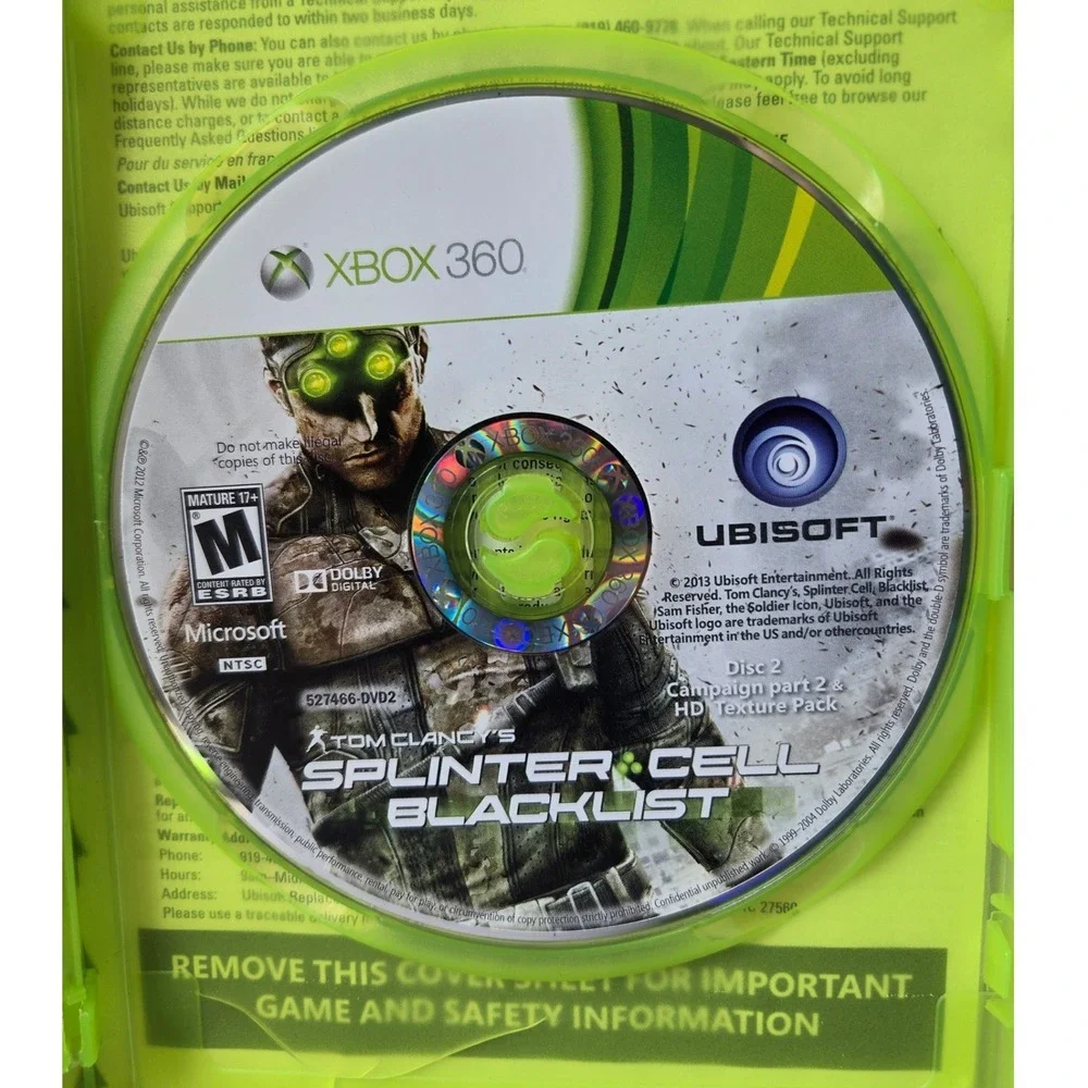 Tom Clancy's Splinter Cell Blacklist - Xbox 360 - CIB - 2 Discs GameStop Edition